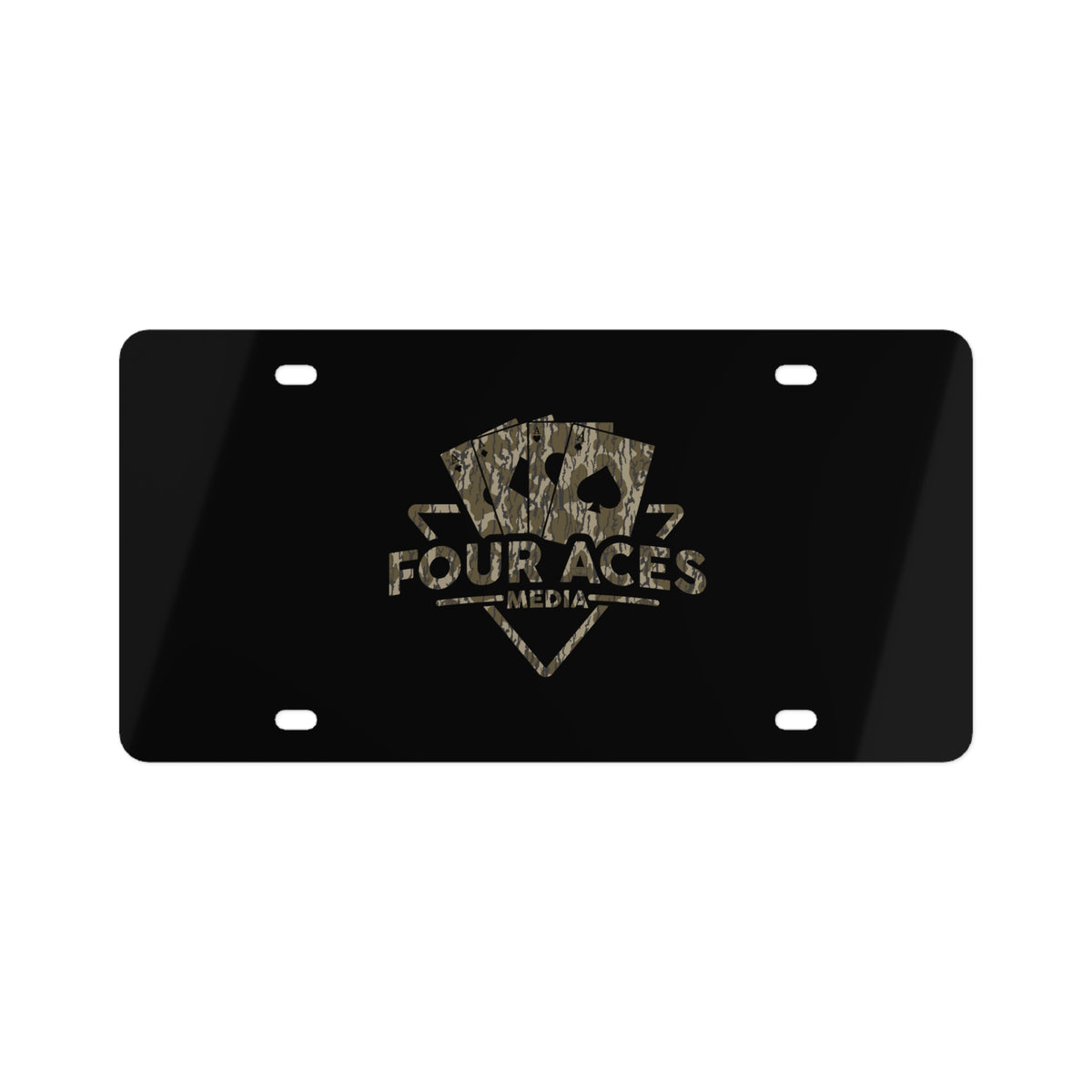 Four Aces Media Bottomland Camo License Plate